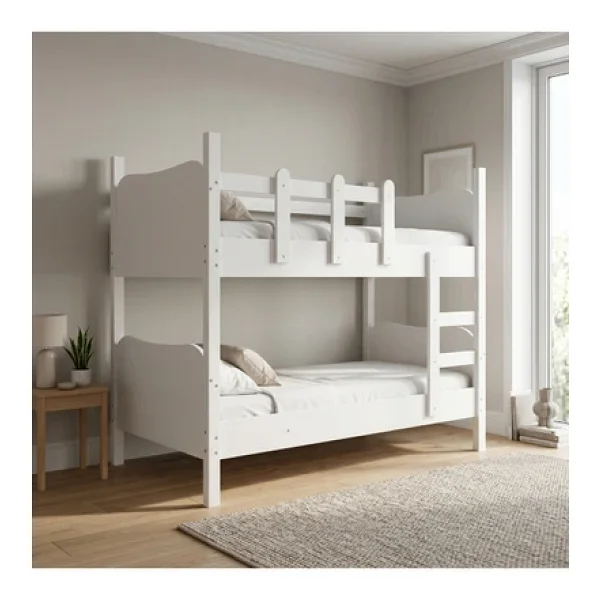 Baby Darling Cozy Merdivenli Ayrılabilen Ranza 90x190cm (%100 Mdf) Beyaz - Görsel 5