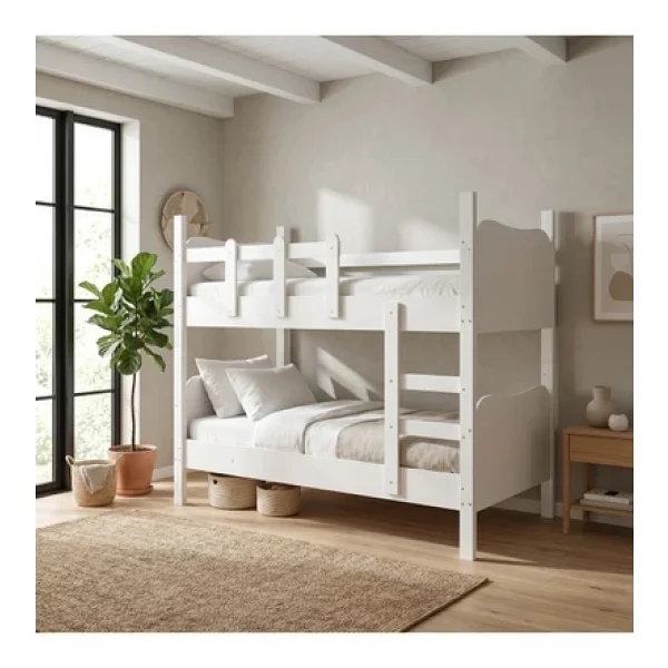Baby Darling Cozy Merdivenli Ayrılabilen Ranza 90x190cm (%100 Mdf) Beyaz - Görsel 6