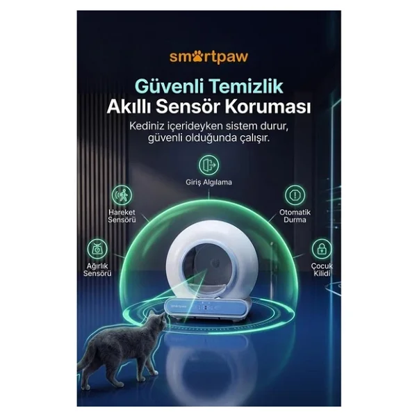 Smartpaw Nova Cat Pro Mavi Akıllı Otomatik Kedi Tuvaleti - Görsel 5