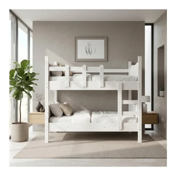 Baby Darling Cozy Merdivenli Ayrılabilen Ranza 90x190cm (%100 Mdf) Beyaz - Görsel 7