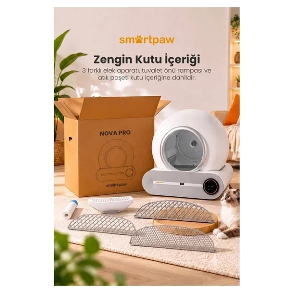 Smartpaw Nova Cat Pro Beyaz Akıllı Otomatik Kedi Tuvaleti - Görsel 6