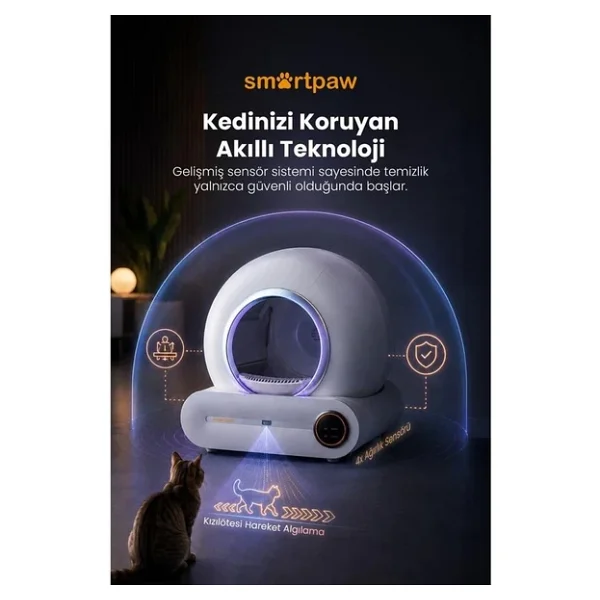 Smartpaw Nova Cat Pro Beyaz Akıllı Otomatik Kedi Tuvaleti - Görsel 4