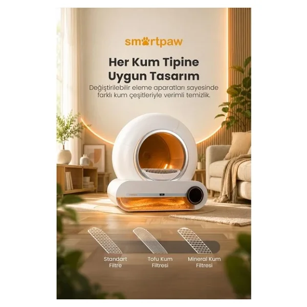 Smartpaw Nova Cat Pro Beyaz Akıllı Otomatik Kedi Tuvaleti - Görsel 5