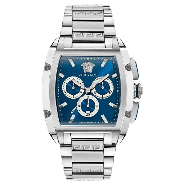 Versace Dominus VRSCVE6H00423 Çelik Kordon Mavi Erkek Kol Saati - Görsel 6