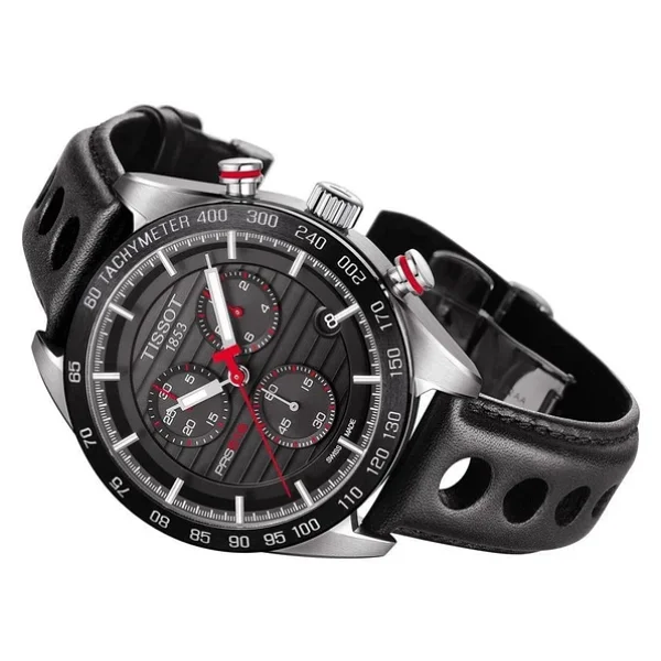 Tissot PRS 516 Chronograph T100.417.16.051.00 Deri Kordon Siyah Erkek Kol Saati - Görsel 2