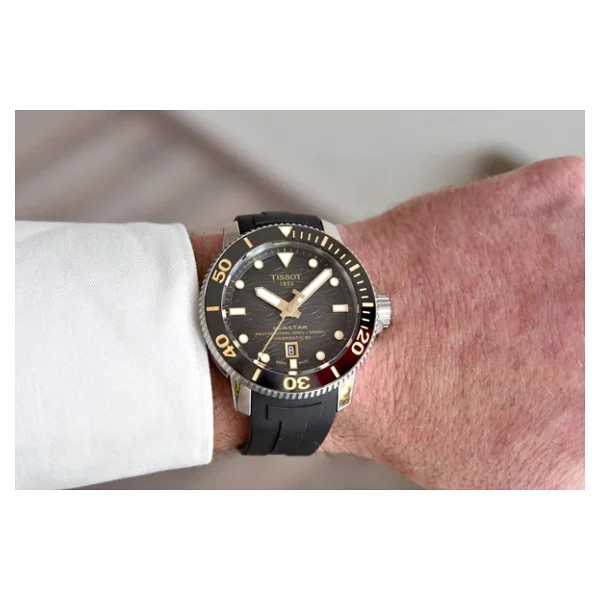 Tissot Seastar 2000 Professional Powermatic 80 T120.607.17.441.01 Kauçuk Kordon Siyah-Gold Erkek Kol Saati - Görsel 6