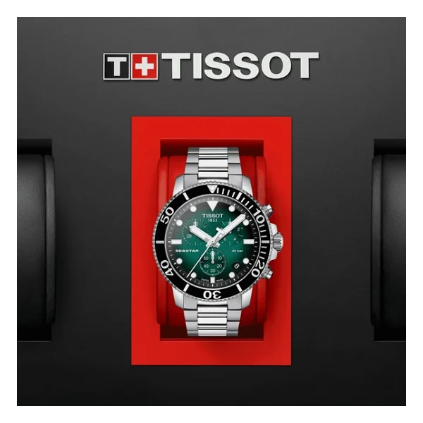 Tissot Seastar 1000 Chronograph T120.417.11.091.01 Çelik Kordon Yeşil Erkek Kol Saati - Görsel 5