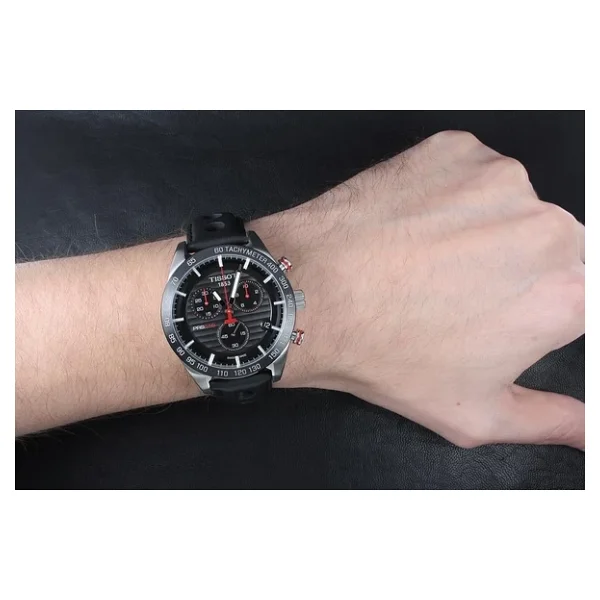 Tissot PRS 516 Chronograph T100.417.16.051.00 Deri Kordon Siyah Erkek Kol Saati - Görsel 5