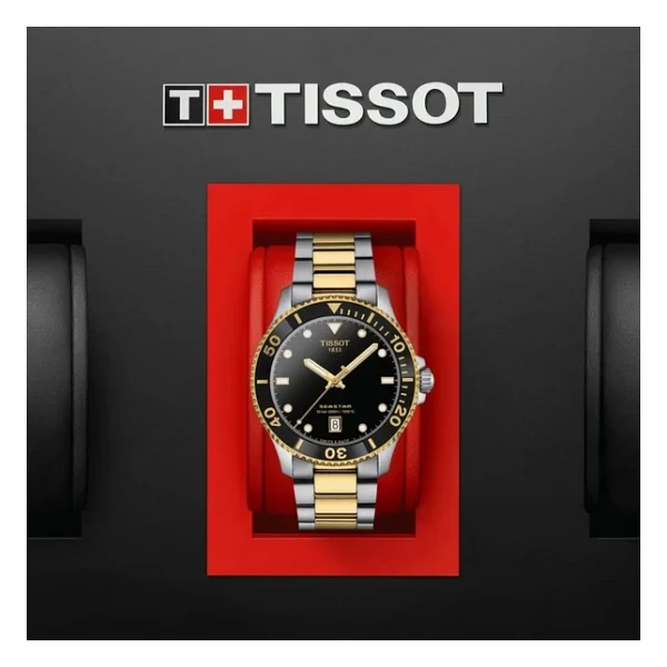 Tissot Seastar 1000 T120.410.22.051.00 Çelik Kordon Siyah-Gold Erkek Kol Saati - Görsel 5