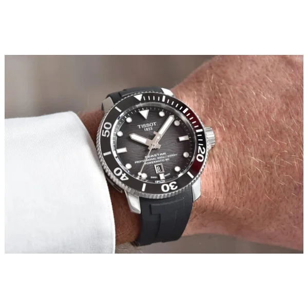 Tissot Seastar 2000 Professional Powermatic 80 T120.607.17.441.00 Kauçuk Kordon Siyah-Gri Erkek Kol Saati - Görsel 6