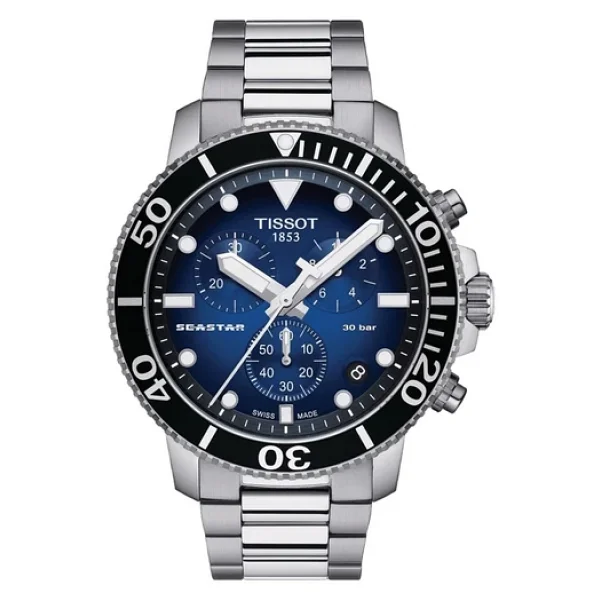 Tissot Seastar 1000 Chronograph T120.417.11.041.01 Çelik Kordon Mavi-Siyah Erkek Kol Saati - Görsel 5