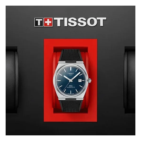 Tissot PRX Powermatic 80 T137.407.17.041.00 Kauçuk Kordon Mavi Erkek Kol Saati - Görsel 6