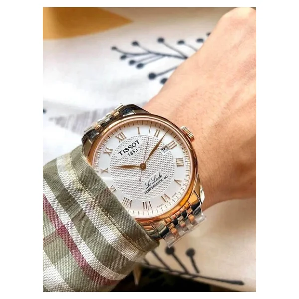 Tissot Le Locle Powermatic 80 T006.407.22.033.00 Çelik Kordon Gümüş-Rose Gold Erkek Kol Saati - Görsel 9