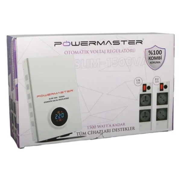 Powermaster SLIM-1500 Otomatik 900 Watt 1500VA Voltaj Regülatörü - Görsel 8