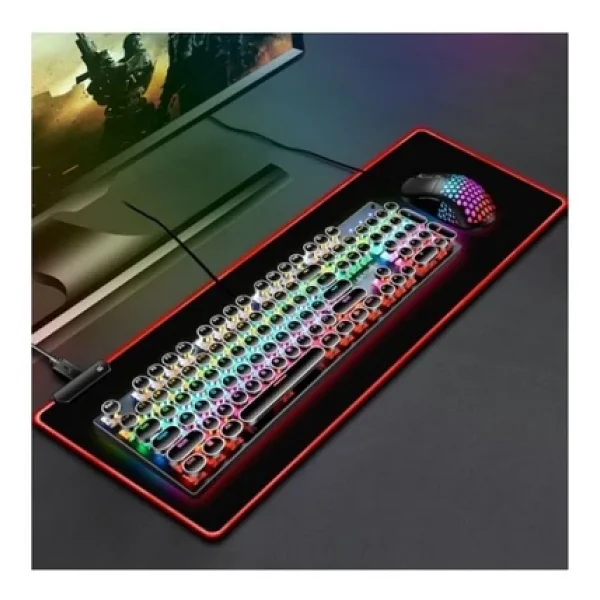 Sarftech 90x40 Rgb Mouse Pad Led Işıklı Speed Yüzey Su Geçirmez Gamepad Baskısız Siyah Renk Gaming Mousepad - Görsel 5