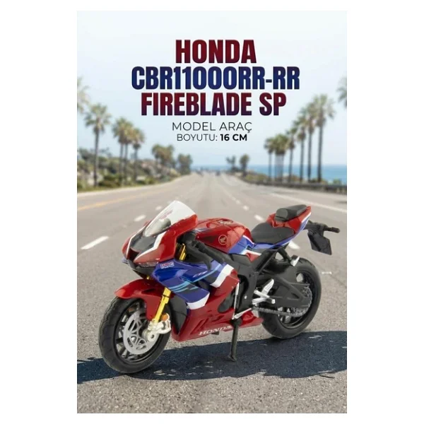 Hobbiez Lisanslı Honda Cbr1000rr-R Model Diecast 1/12 Ölçek Metal Motosiklet Araç - Görsel 2