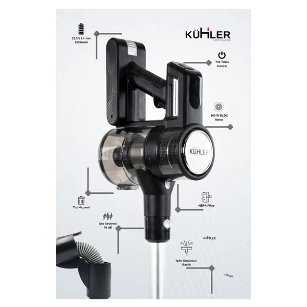 Kühler Kraftmax Pro KH-V800 Şarjlı Dikey Süpürge - Görsel 5