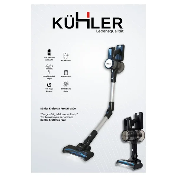 Kühler Kraftmax Pro KH-V800 Şarjlı Dikey Süpürge - Görsel 3