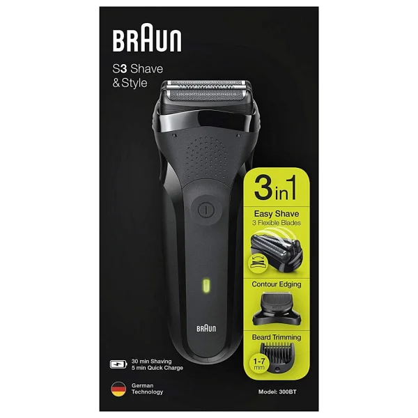 Braun Series 3 300 BT BLK Siyah 3in1 Tıraş Makinesi - Görsel 8