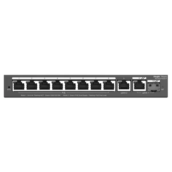 Ruijie Reyee RG-ES210GS-P 8 Port 10/100/1000 Mbps Gigabit PoE Switch - Görsel 5