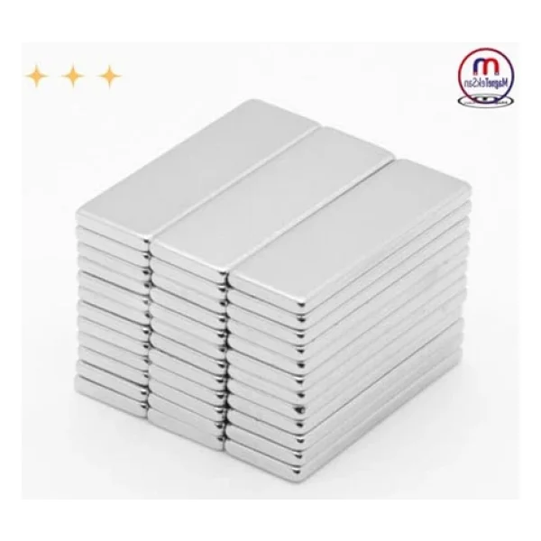 10'Lu Güçlü Neodyum Blok Mıknatıs, 30X10x2 Mm Boyutunda - Görsel 3