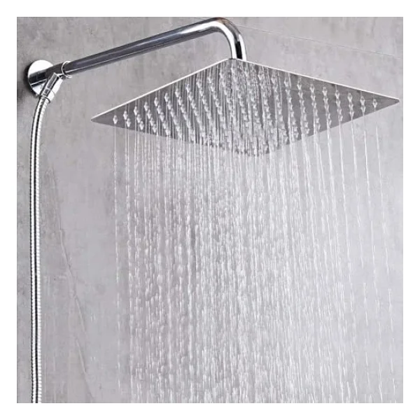 Orret Home 25x25 Cm 304 Paslanmaz Çelik Tepe Duşu - Geniş Kare Duş Başlığı, Sabit Tepe Duş Başlığı, Handshower Uyumlu, Modern ve Dayanıklı Duş Sistemi Parçası (Kare) - Görsel 4