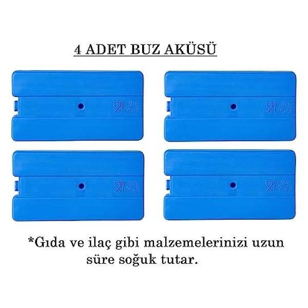 Buz Aküsü Buz Kasedi Ice Box 4'lü Set (370 ml x 4) - Görsel 2