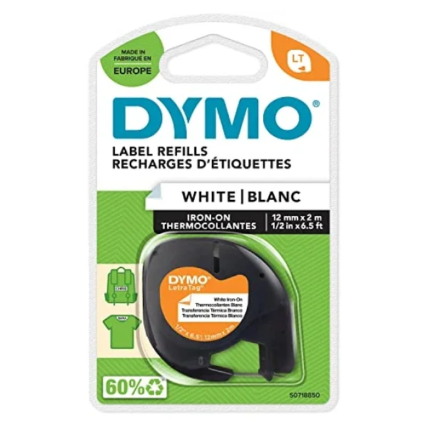 Dymo S0718850, LetraTag Ütü Transfer Şerit (12 mm x 2 mt), Beyaz - Görsel 6