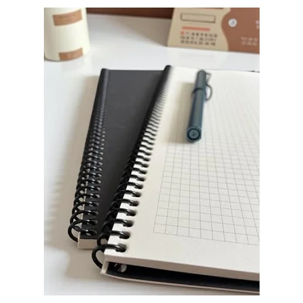 Fark Tanıtım Kareli Spiralli Not Defter, A4 Boyut (21x29,7 cm), 60 Yaprak, 90gr. Ivory Kağıt, Ofis İçin İdeal (Siyah Kapak) - Görsel 7