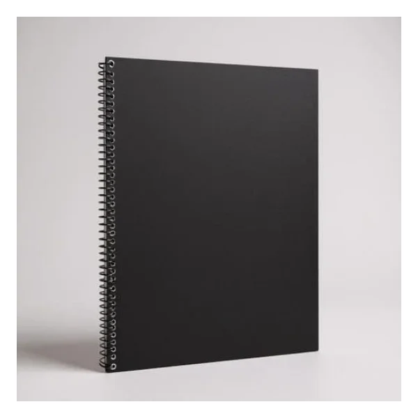 Fark Tanıtım Kareli Spiralli Not Defter, A4 Boyut (21x29,7 cm), 60 Yaprak, 90gr. Ivory Kağıt, Ofis İçin İdeal (Siyah Kapak) - Görsel 3