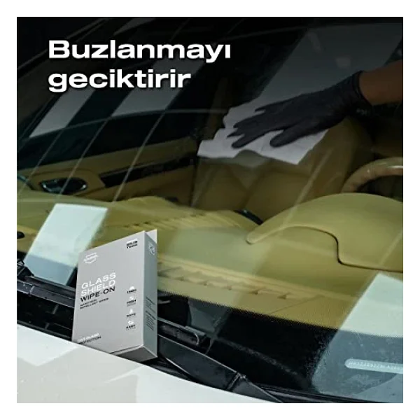Nasiol Glasshield Wipe On Araç Nano Yağmur Kaydırıcı Ve Su İtici Mendil 1 Yıl Etkili Cam Bakımı, Cam Yüzey Yağmur Tutmaz Nano Kaplama, Far, - Görsel 5