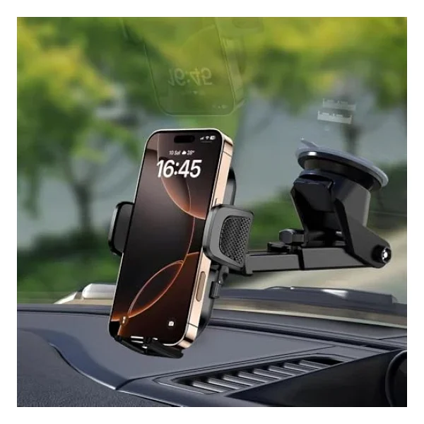 Minesk Otomatik Klipsli Araba Telefon Tutucu Cam Ve Torpido için Yüksek Kalite Yapışkan, Ayarlanabilir Yükseklik ve Yakınlık Ergonomik Tasarım Araç Telefon Tutucu - Görsel 3