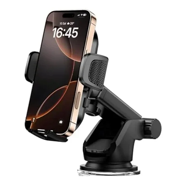 Minesk Otomatik Klipsli Araba Telefon Tutucu Cam Ve Torpido için Yüksek Kalite Yapışkan, Ayarlanabilir Yükseklik ve Yakınlık Ergonomik Tasarım Araç Telefon Tutucu - Görsel 4