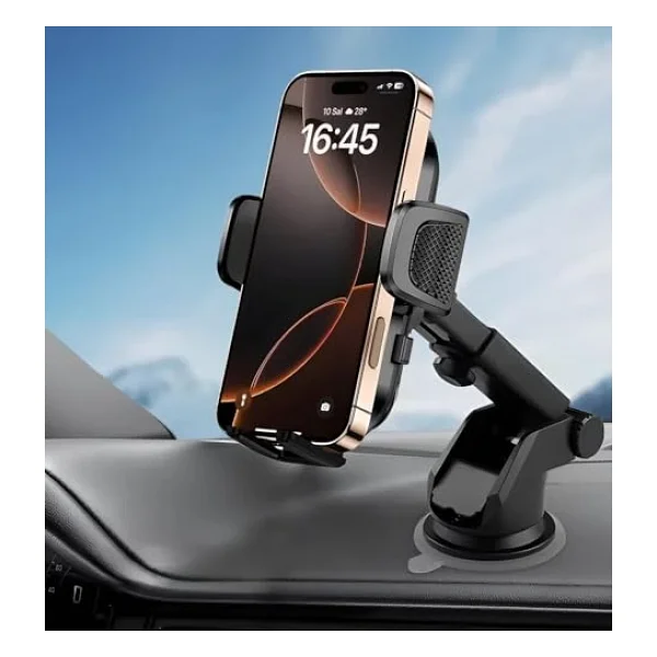 Minesk Otomatik Klipsli Araba Telefon Tutucu Cam Ve Torpido için Yüksek Kalite Yapışkan, Ayarlanabilir Yükseklik ve Yakınlık Ergonomik Tasarım Araç Telefon Tutucu - Görsel 2