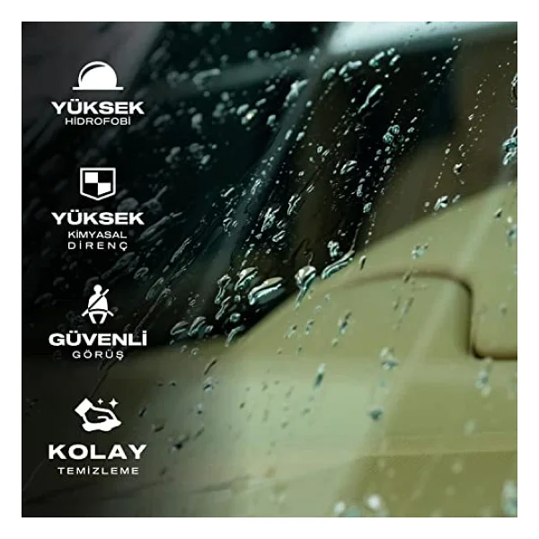 Nasiol Glasshield Wipe On Araç Nano Yağmur Kaydırıcı Ve Su İtici Mendil 1 Yıl Etkili Cam Bakımı, Cam Yüzey Yağmur Tutmaz Nano Kaplama, Far, - Görsel 2