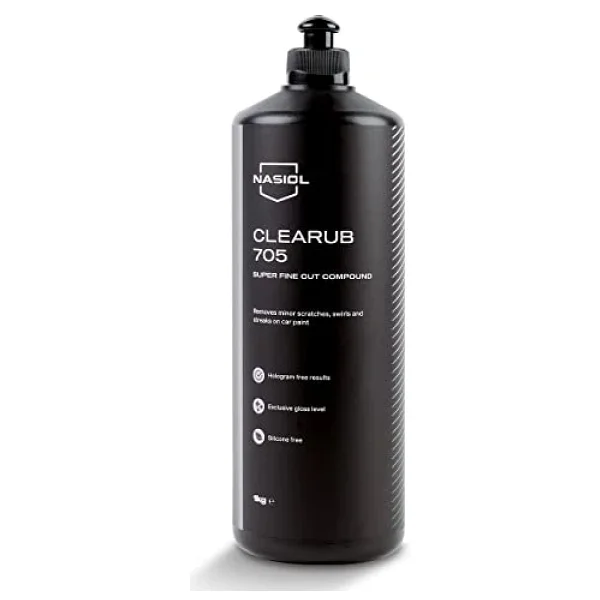 Nasiol Clearub 705 Araç Çizik,Hare Giderici Pasta Cila-1 Kg-Boya Koruma Parlatma Wax, Detailing, Güçlü Çizik Alıcı Araç Pasta Cila, Boya Koruyucu ve Parlatıcı Oto Polisaj - Görsel 3