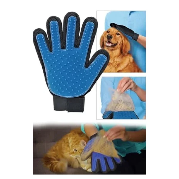 Kedi Köpek Tüy Toplama Eldiveni Mavi - Görsel 3