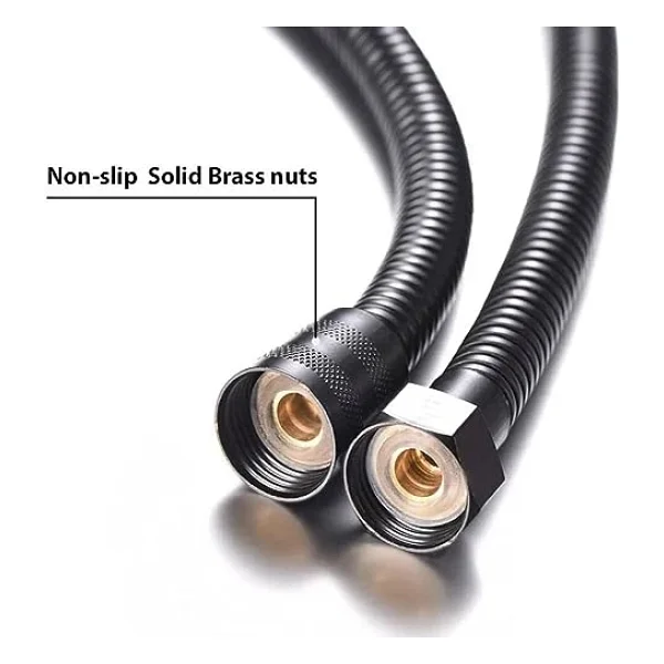 Mayaglory Örgülü Duş Hortumu Spiral Shower Hose, Siyah - Görsel 5