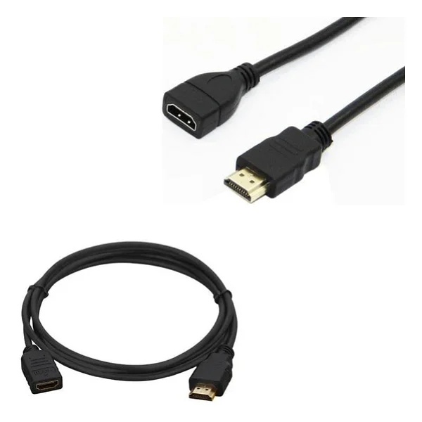 Erkek Dişi Gold Uçlu 50 Cm Uzatma Hdmı Kablo (Mini Hd Rec. İçin) - Görsel 3