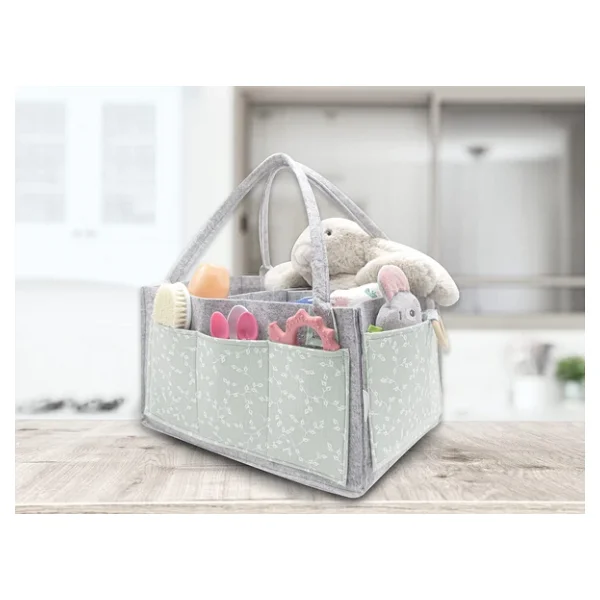 Babyjem 772 Yeşil Keçe Anne Bebek Bakım Çantası Çiçek Yeşil 8681049227720 - Görsel 2