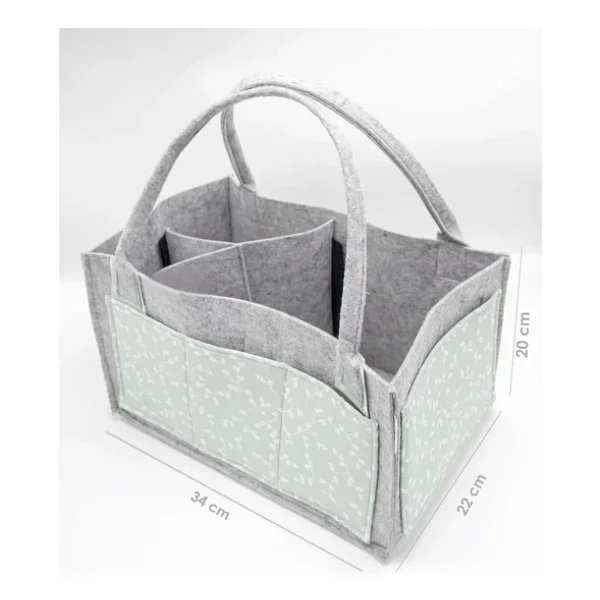 Babyjem 772 Yeşil Keçe Anne Bebek Bakım Çantası Çiçek Yeşil 8681049227720 - Görsel 3