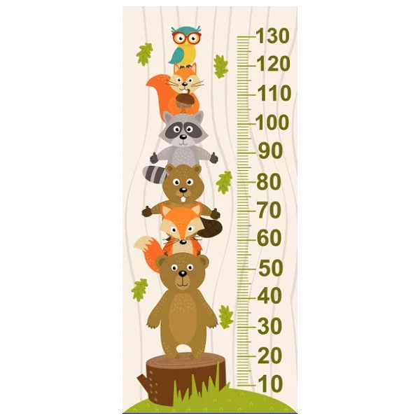 Çocuk Odası Bebek Odası Hayvanlar Boy Cetveli Boy Ölçer Sticker - Görsel 3