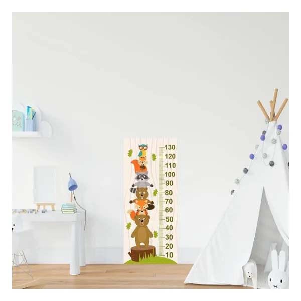 Çocuk Odası Bebek Odası Hayvanlar Boy Cetveli Boy Ölçer Sticker - Görsel 2
