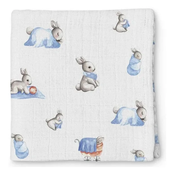 Deux Lapins Bebe Lapin Müslin Örtü 100x100 cm - Görsel 5