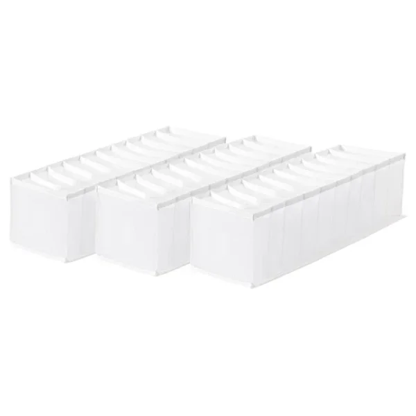 Ocean Home Textile 3lü 10 Bölmeli Beyaz Renk File Çekmece İçi Düzenleyici Set - Görsel 2