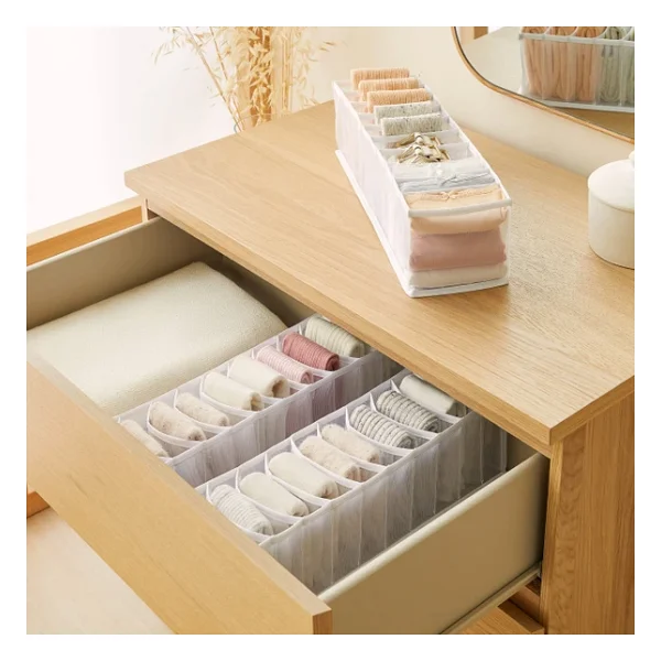 Ocean Home Textile 3lü 10 Bölmeli Beyaz Renk File Çekmece İçi Düzenleyici Set - Görsel 5