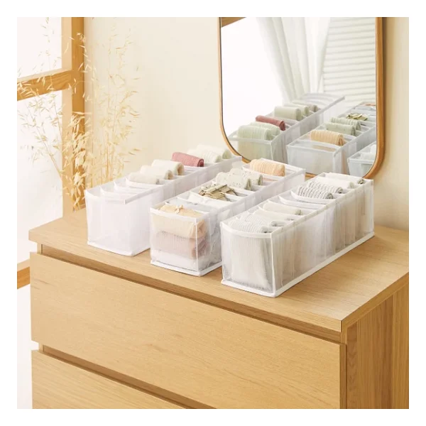 Ocean Home Textile 3lü 10 Bölmeli Beyaz Renk File Çekmece İçi Düzenleyici Set - Görsel 4