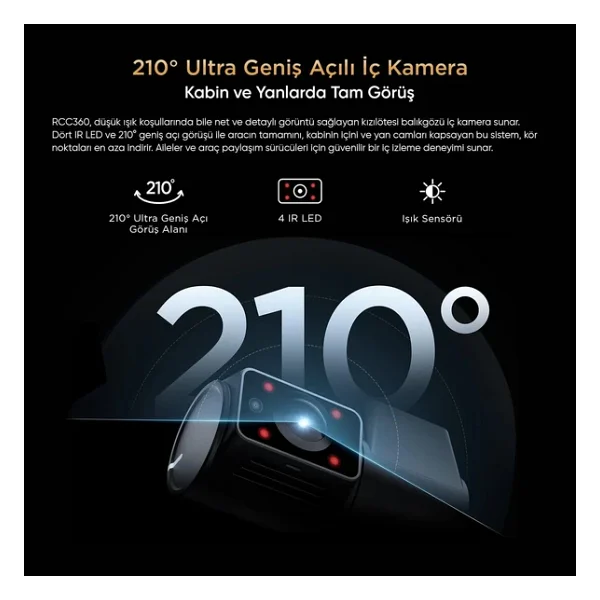 Viofo RCC360 A329S / A329SW Uyumlu 2K Quad HD Kızılötesi Balıkgözü İç Kamera - Görsel 2