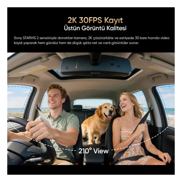 Viofo RCC360 A329S / A329SW Uyumlu 2K Quad HD Kızılötesi Balıkgözü İç Kamera - Görsel 3