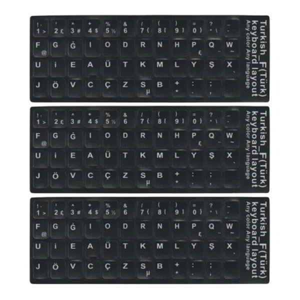 MN6 MF01 F Klavye Sticker/3 Adet-Laptop PC Uymlu-Silinmez/Türkçe F Klavye Sticker (3) - Görsel 5